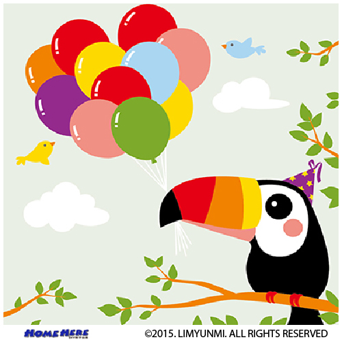 數字油畫韓國插畫家款彩色大嘴鳥