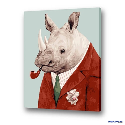 数字油画 犀牛绅士