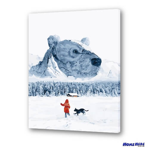 數字油畫 冰山雪熊