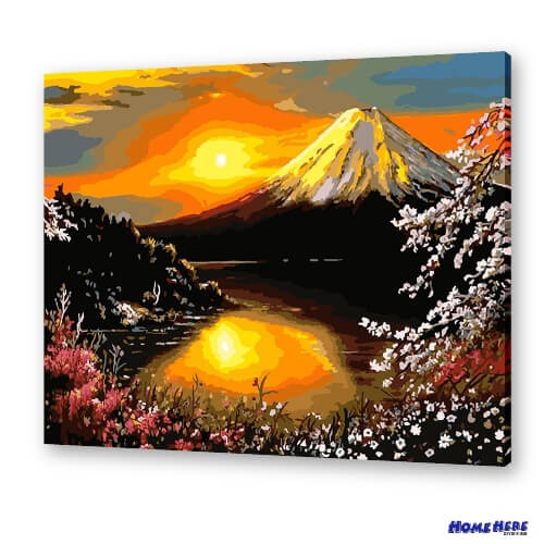 數字油畫 赤富士
