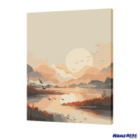 數字油畫 日出江南 數字油畫 日出江南