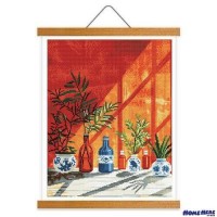 鑽石畫 平平安安 紅火 掛軸無框版