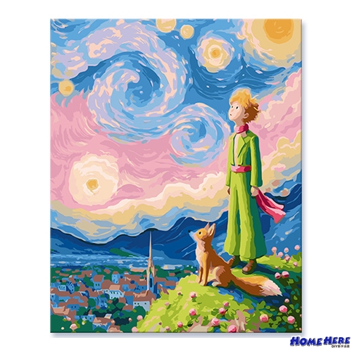 數字油畫 有你陪伴 仰望星夜