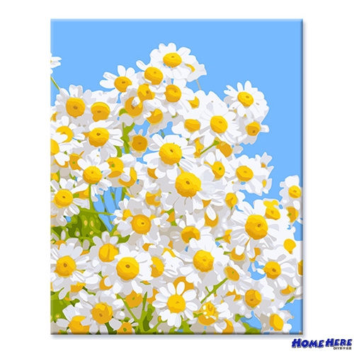 數字油畫 藍天雛菊
