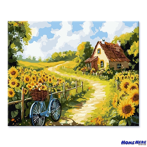 數字油畫 向日葵小屋