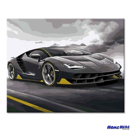 數字油畫 藍寶堅尼 數字油畫 藍寶堅尼