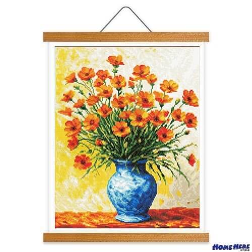 鑽石畫 嬌艷花毛茛 掛軸無框版 鑽石畫 嬌艷花毛茛 掛軸無框版