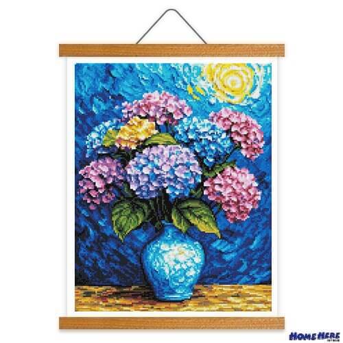 鑽石畫 繡球 萬紫嫣紅 掛軸無框版