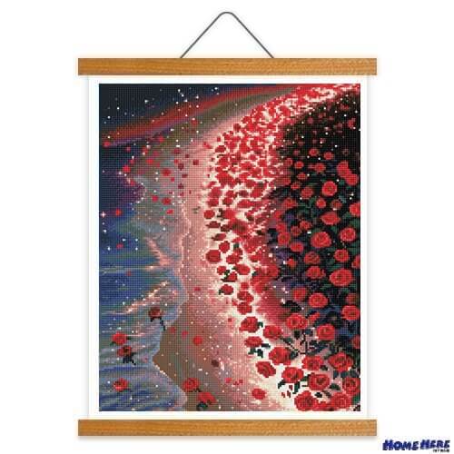 鑽石畫 玫瑰海 掛軸無框版