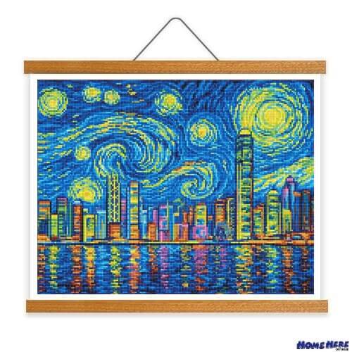 鑽石畫 城市星空 掛軸無框版 鑽石畫 城市星空 掛軸無框版