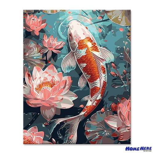 數字油畫 鴻運蓮開