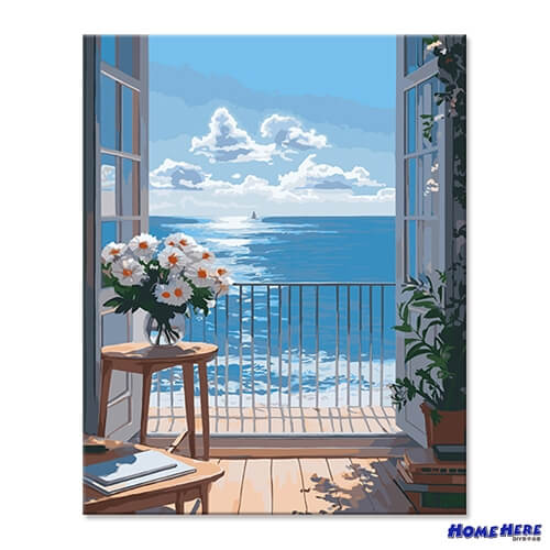 數字油畫 一室蔚蓝