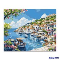 數字油畫 愛琴海 夏日繁花