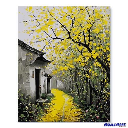 數字油畫 煙雨黃花