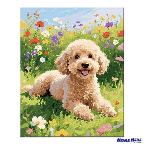 數字油畫 泰迪犬