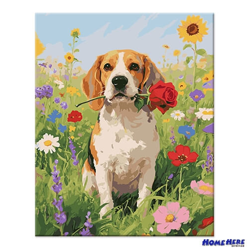 數字油畫 米格魯