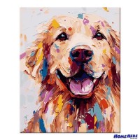 數字油畫 黃金獵犬