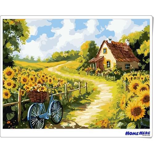 數字油畫 向日葵小屋