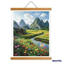鑽石畫 花田溪舍 掛軸無框版