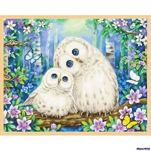 鑽石畫 貓頭鷹 夢境 大尺寸無框畫布 鑽石畫 貓頭鷹 夢境 大尺寸無框畫布