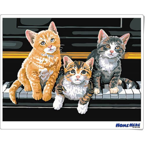 數字油畫 鋼琴小貓 預購款